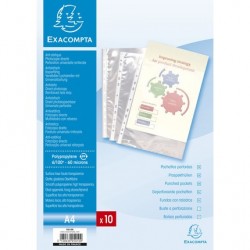 Pochette perforée polypro lisse paquet de 10