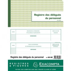 Registre délégués du personnel piqûre 30 pages