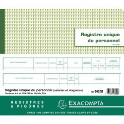 Registre unique du personnel piqûre 40 pages