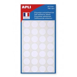 Etiquette 15mm blanc pochette de 196