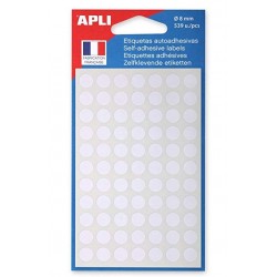 Etiquette 8mm blanc pochette de 539