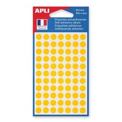 Etiquette 8mm jaune pochette de 462