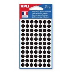 Etiquette 8mm noir pochette de 462