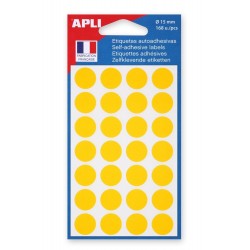 Etiquette 15mm jaune pochette de 168