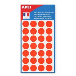 Etiquette 15mm rouge fluo pochette de 140