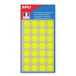 Etiquette 15mm jaune fluo pochette de 140