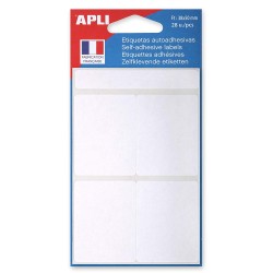 Etiquette 38x50mm blanc pochette de 28