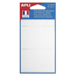 Etiquette 25x50mm blanc pochette de 42