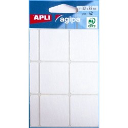 Etiquette 32x38mm blanc pochette de 42