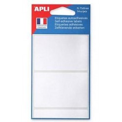 Etiquette 50x77mm blanc pochette de 14