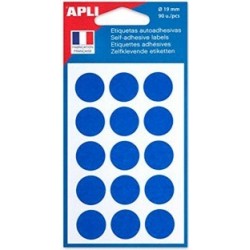 Etiquette 19mm bleu pochette de 90