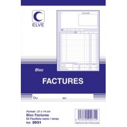 Bloc factures 21x14cm 50 feuillets