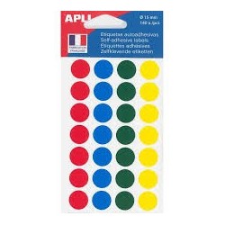 Etiquette 15mm assorti pochette de 140