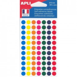 Etiquette 8mm assorti pochette de 385