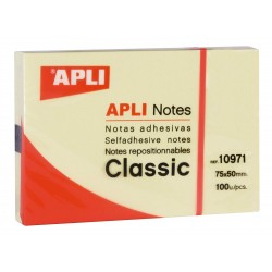 Apli Notes 75x50mm 100 feuilles jaune
