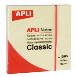 Apli Notes 75x75mm 100 feuilles jaune