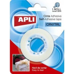 Adhésif 19mm x 33m crystal sur carte
