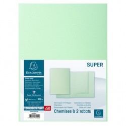Chemise 2 rabats Super 250 vert paquet de 50