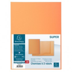 Chemise 2 rabats Super 250 orange paquet de 50