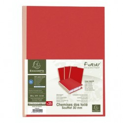 Chemise dos toile 24x32 rouge paquet de 25