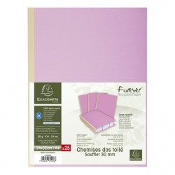 Chemise dos toile 24x32 lilas paquet de 25