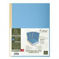 Chemise dos toile 24x32 bleu paquet de 25