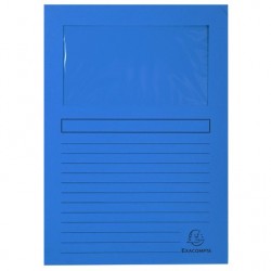 Pochette coin à fenêtre 120g bleu foncé paquet de 100