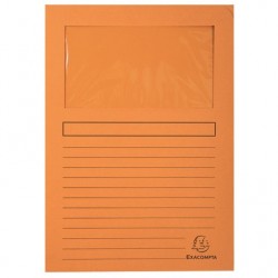 Pochette coin à fenêtre 120g orange paquet de 100
