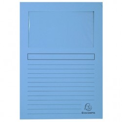 Pochette coin à fenêtre 120g bleu clair paquet de 100