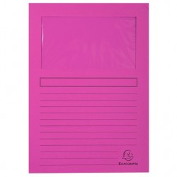 Pochette coin à fenêtre 120g fuchsia paquet de 100