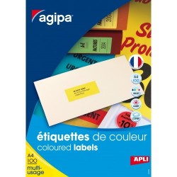 Etiquette A4 jaune boîte de100