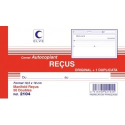 Manifold reçus 10,5x18cm dupli