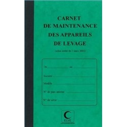 Carnet maintenance appareils de levage et manutention 21x13cm