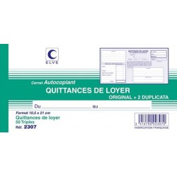 Manifold quittance de loyer 10,5x21cm tripli