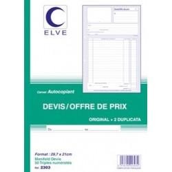 Manifold devis A4 tripli
