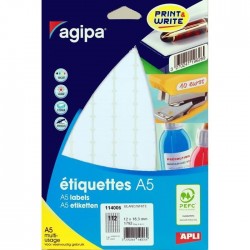 Etiquette 12x18,3mm blanc étui de 1792