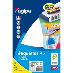 Etiquette 48,5x25mm blanc étui de 320