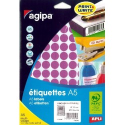 Etiquette 15mm violet étui de 960