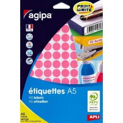 Etiquette 15mm rose étui de 960