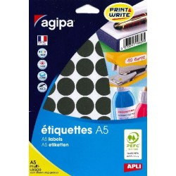 Etiquette 24mm noir étui de 400