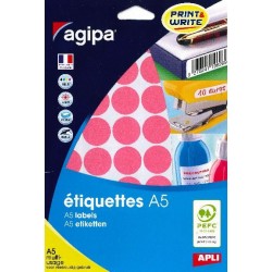 Etiquette 24mm rose étui de 400