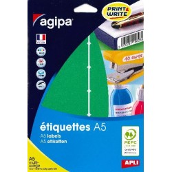 Etiquette 32x70mm vert étui de 120