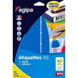 Etiquette 32x70mm bleu étui de 120