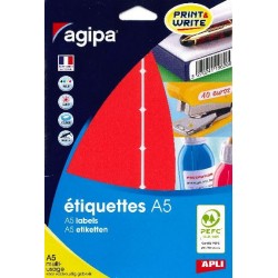Etiquette 32x70mm rouge étui de 120