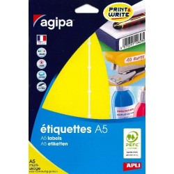 Etiquette 32x70mm jaune étui de 120