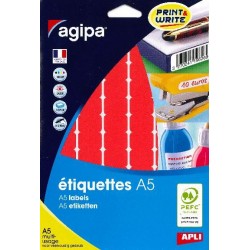 Etiquette 16x22mm rouge étui de 720