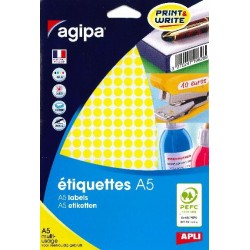 Etiquette 8mm jaune étui de 2940
