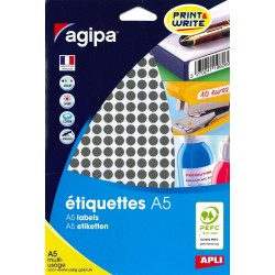 Etiquette 8mm noir étui de 2940