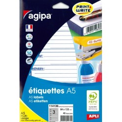 Etiquette 64x133mm éxpéditeur/destinataire étui de 48