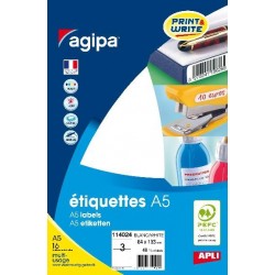 Etiquette 64x133mm blanc étui de 48